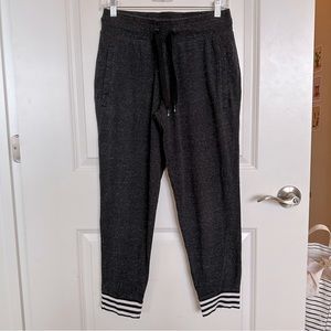 Small Adidas Grey Cotton Joggers with Stripe Detail Hem